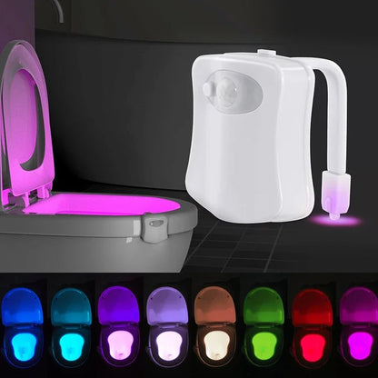 Toilet Seat Smart Motion Sensor Waterproof Night Light 8/16 colors